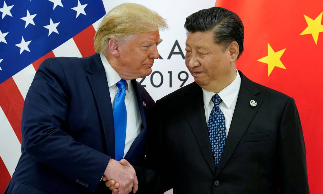 Trump e China na cúpula do G-20 em Osaka, no Japão, em junho Foto: Kevin Lamarque / REUTERS/29-6-2019