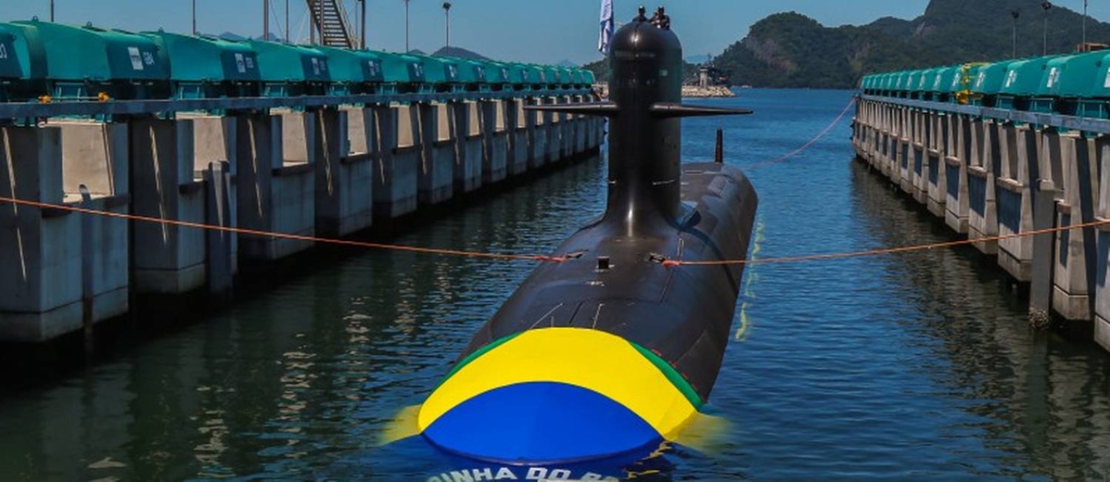 O Riachuelo, lançado ao mar em 2018, foi o primeiro de quatro do programa de submarinos convencionais, para o qual foram comprados dispositivos da empresa Crypto AG Foto: Marcelo Régua / Agência O Globo 14-12-18
