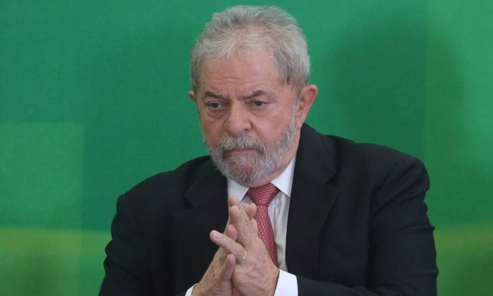 O ex-presidente Lula durante sua posse como ministro em março de 2016 Foto: André Coelho / Agência O Globo