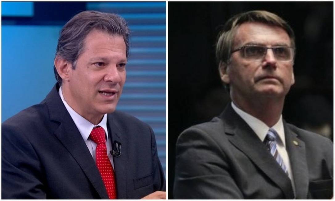Os candidatos Fernando Haddad (PT) e Jair bolsonaro (PSL) Foto: Arquivo O GLOBO