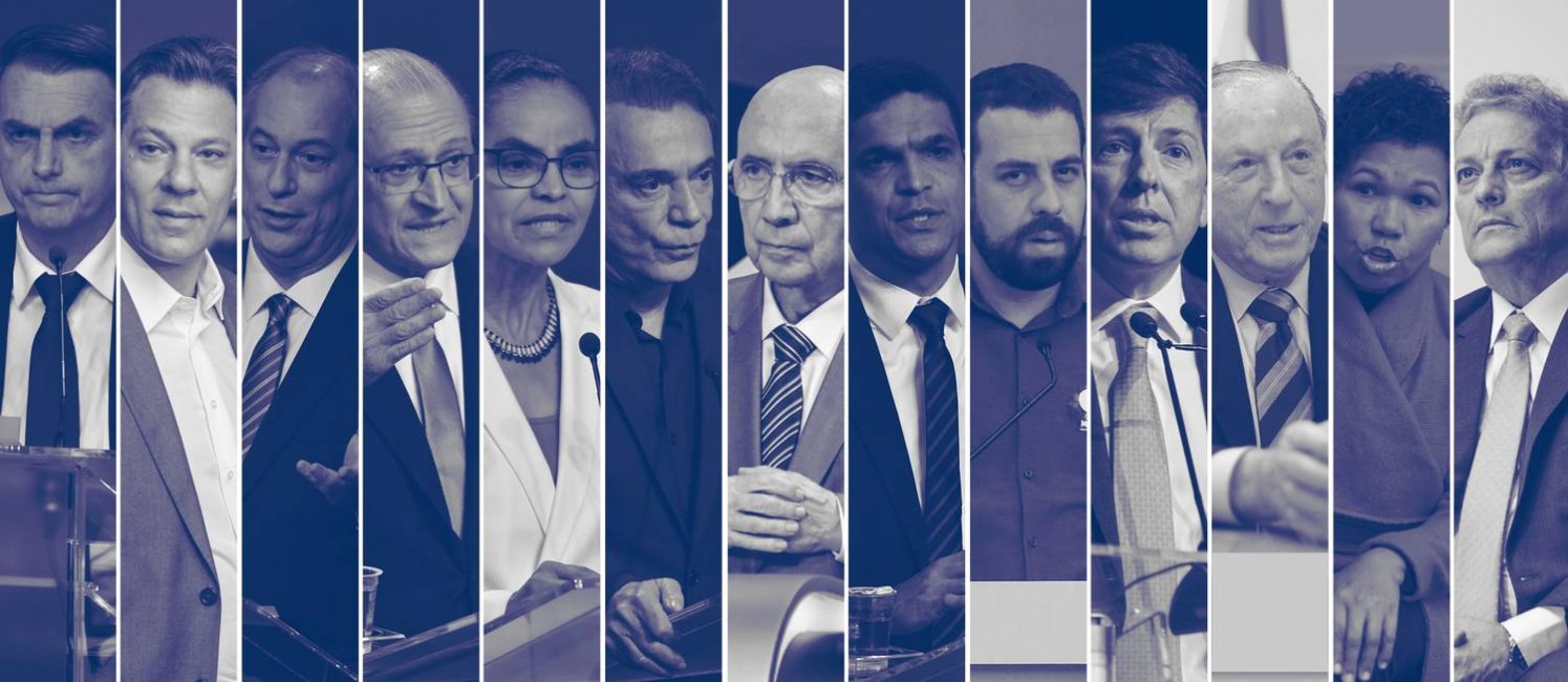 Os treze candidatos à Presidência da República Foto: Editoria de Arte