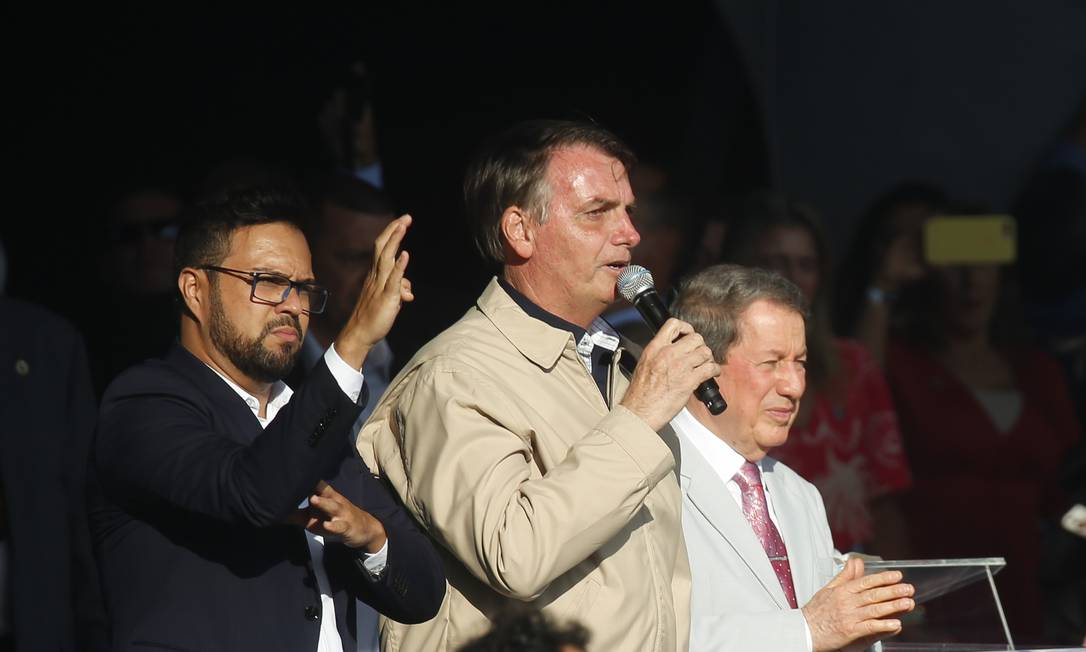 Presidente jair Bolsonaro participa de culto evangélico na Enseada de Botafogo Foto: Gabriel de Paiva / Agência O Globo