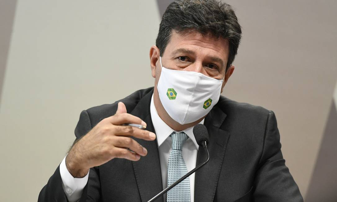 Ex-ministro da Saúde Luiz Henrique Mandetta presta depoimento na CPI da Covid Foto: Jefferson Rudy/Agência Senado