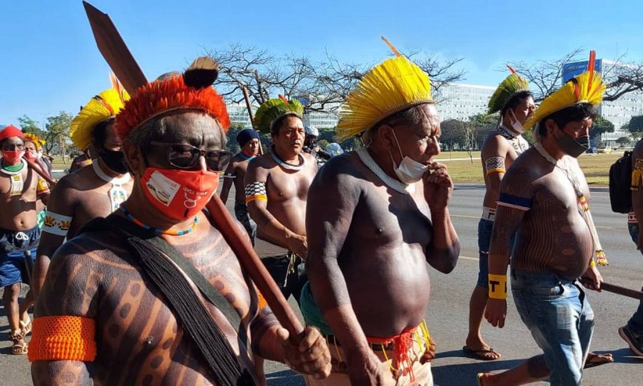 Protesto é contra o PL 490/2007, que trata da demarcação de terras indígenas Foto: Divulgação