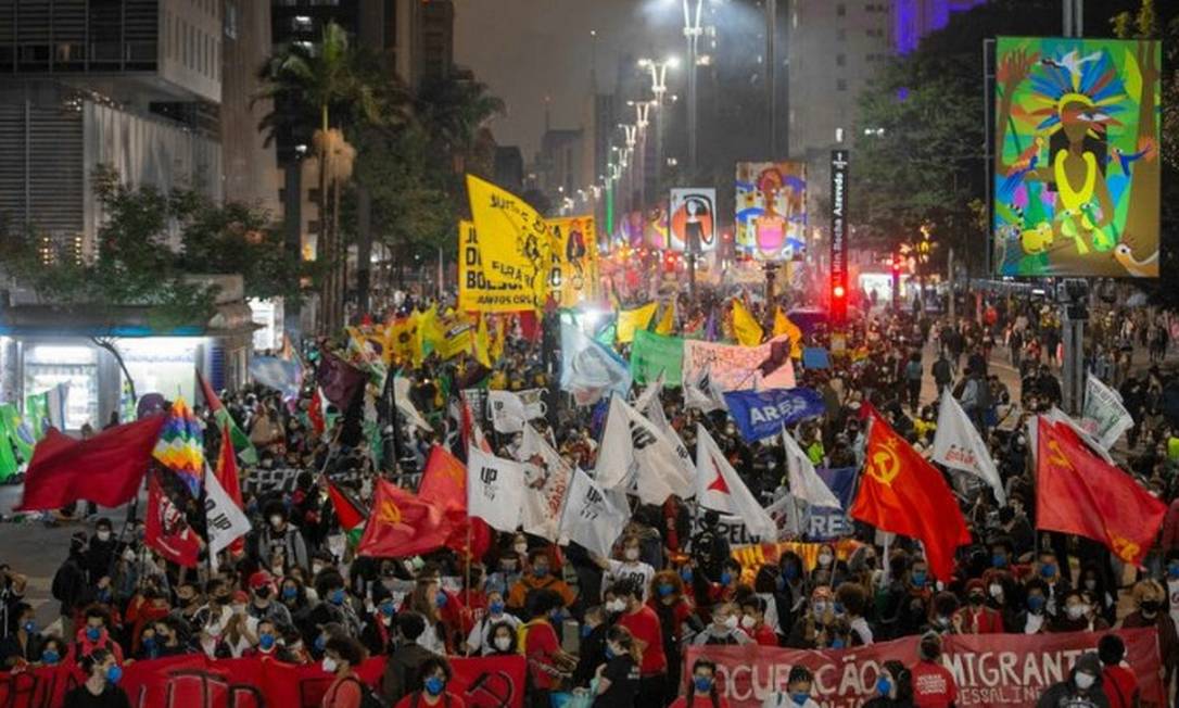 Manifestação contra o presidente Bolsonaro Foto: Edilson Dantas / O Globo