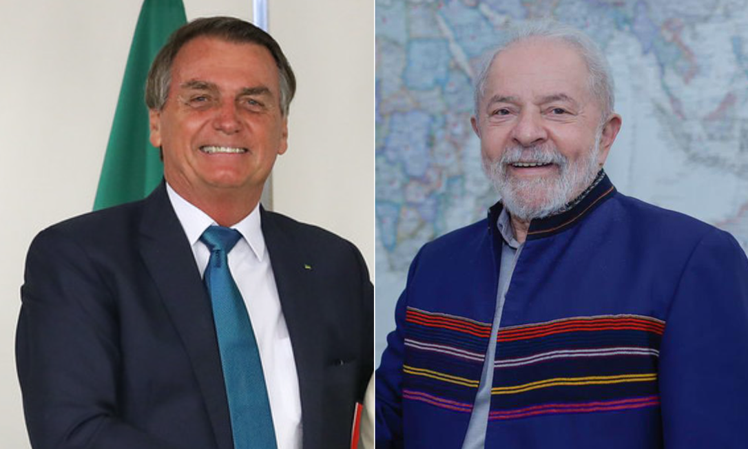 O presidente Jair Bolsonaro (PL) e o ex-presidente Luiz Inácio Lula da Silva (PT): polarização nacional deve se repetir em São Paulo, Rio e no Rio Grande do Sul Foto: Divulgação