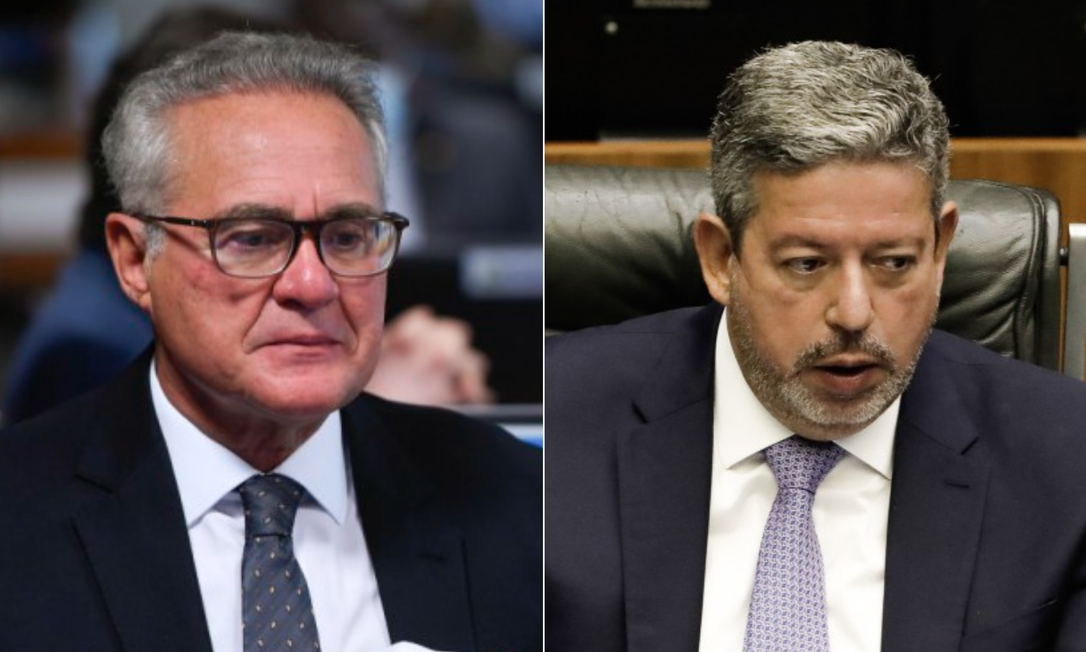 Para Calheiros, adversário "rebaixa" o Congresso; Lira disse que não estará ao lado do senador Foto: Arte / Agência O Globo