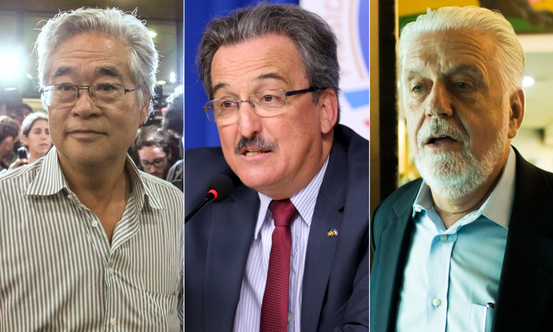 Okamotto, Dulci e Jaques Wagner: coordenação da campanha de Lula ao Palácio do Planalto vai reunir nomes da "velha guarda" do PT Foto: Arte / Agência O Globo