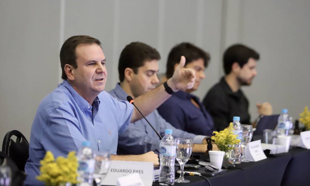 Reunião do prefeito Eduardo Paes com o secretariado Foto: Beth Santos/ Divulgação