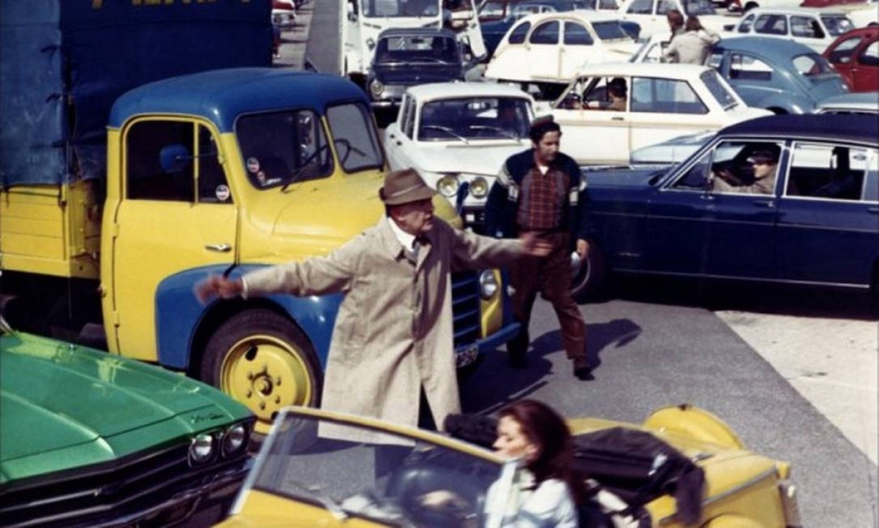 Cena de 'As Aventuras de M. Hulot no tráfego louco', de Jacques Tati Foto: Divulgação