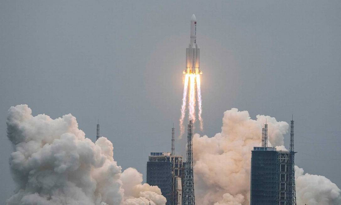China lança primeiro módulo de sua estação espacial Foto: AFP 